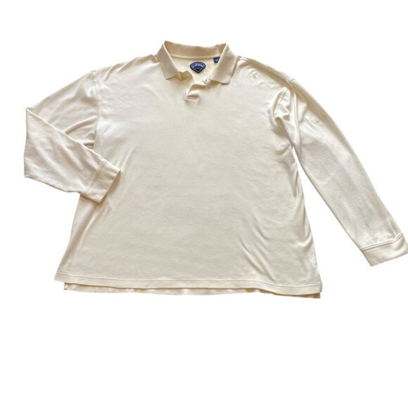 Men's Callaway Golf Sport Long Sleeve Polo Shirt Cream XL #345E - Picture 2 of 10